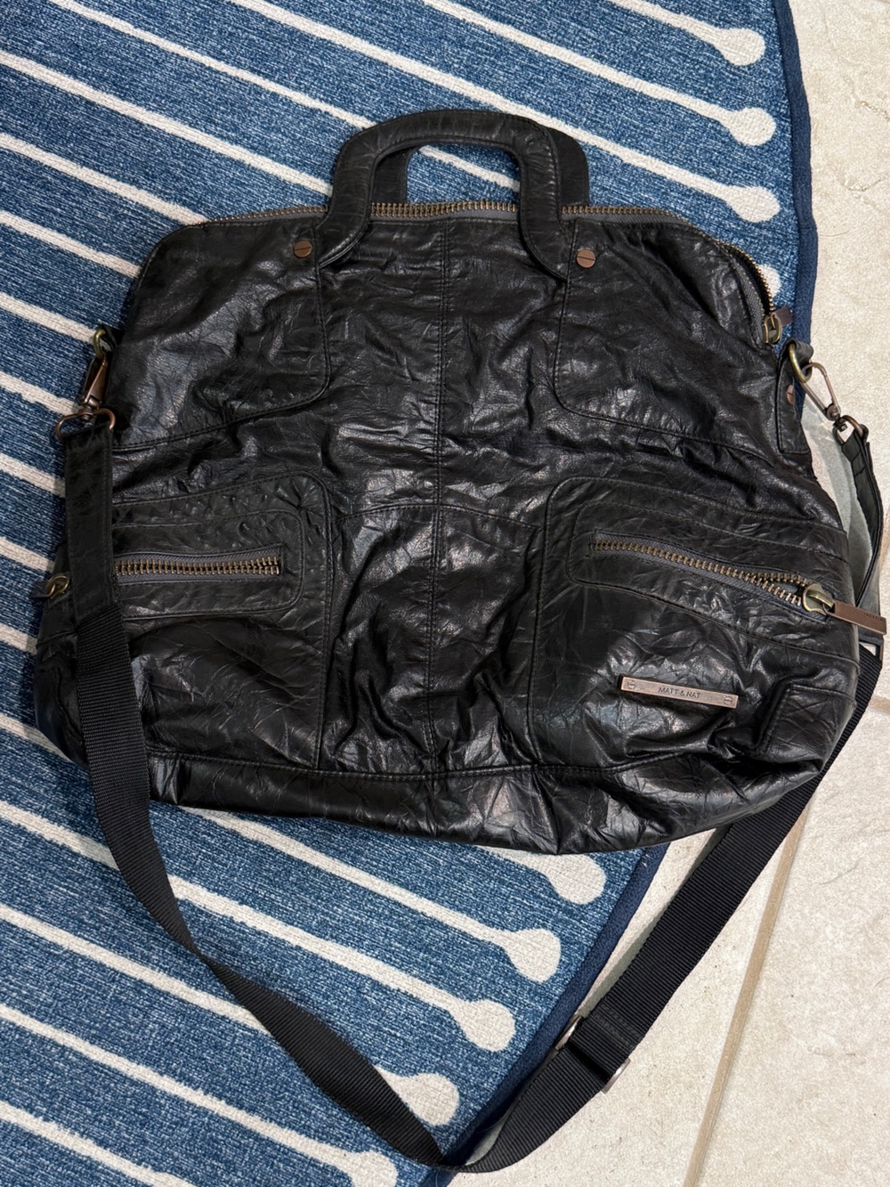 Matt & Nat Black Vegan Leather Crossbody Bag
